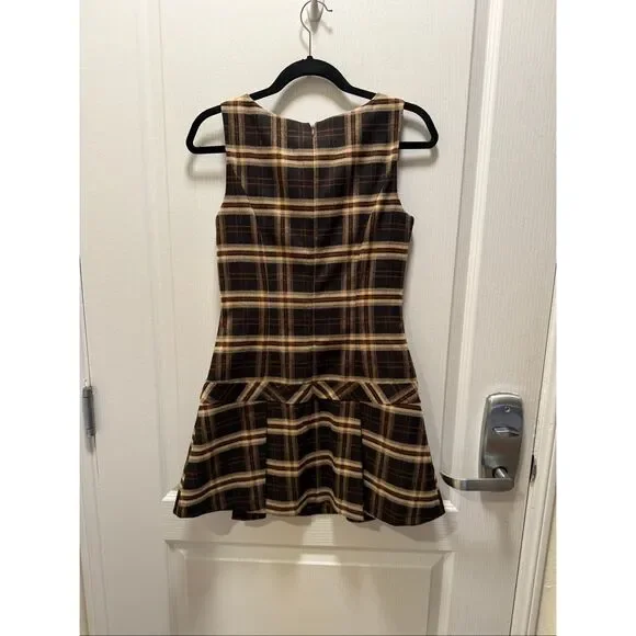 MOON RIVER Sleevless Drop Plaid Mini Dress Brunch Vacation Dress Size S NWT - Picture 4 of 5